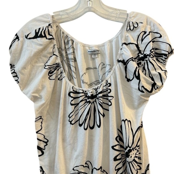 American Eagle Women's Floral Blouse Size L black and white - Picture 2 of 8